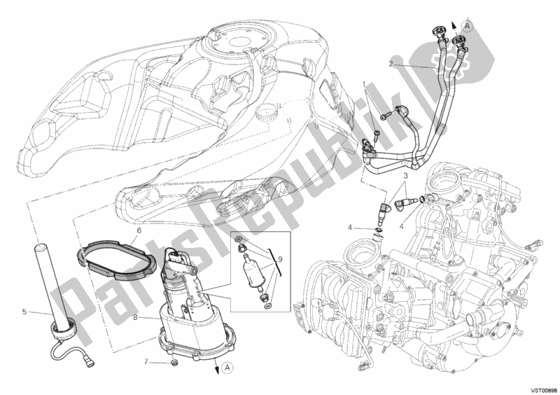 Todas as partes de Bomba De Combustivel do Ducati Multistrada 1200 ABS 2011